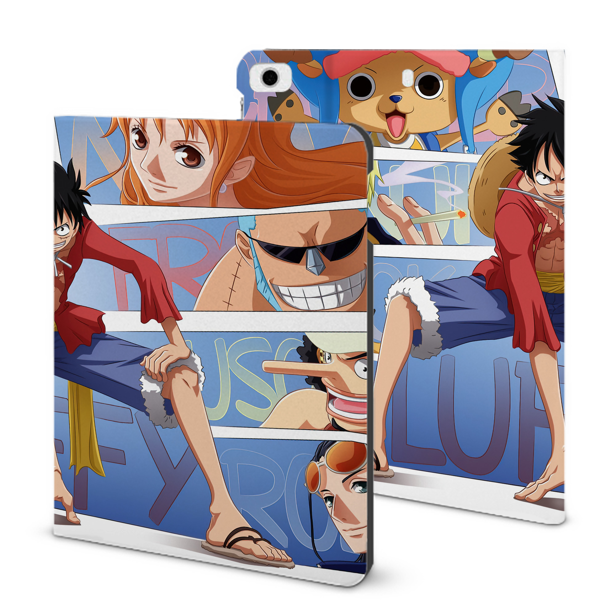 ワンピース ONE PIECE IPad ケース ブック型 PUレザー TPU 耐衝撃 軽量 薄型 ペン収納なし 全面保護 IPad 各モデル対応